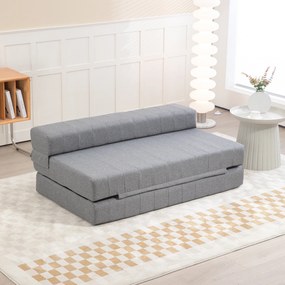 HOMCOM Składany fotel z funkcją łóżka, łóżko dla gości, składane, do 250 kg, 138x80x50 cm, Szary
