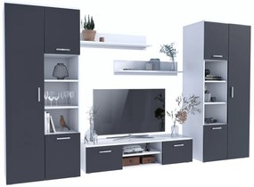 Meblościanka do pokoju biała + czarna C1-L62