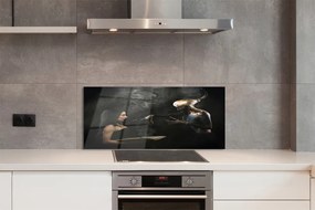 Szkło do Kuchni na Ścianę Kobieta jako Cień Nocy