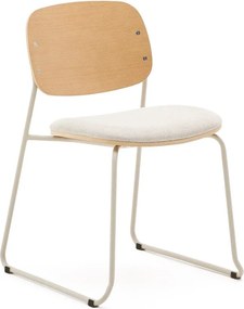 Beżowe/w naturalnym kolorze metalowe krzesło sztaplowane Meli – Kave Home