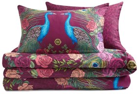 Fioletowa pościel dwuosobowa z satyny bawełnianej 200x200 cm Xanadu Peacock – Matthew Williamson