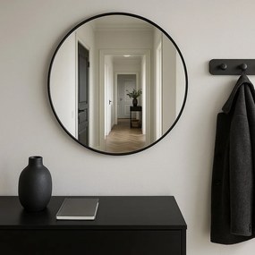 Lustro okrągłe NOOR, metalowa rama, Ø 80 cm