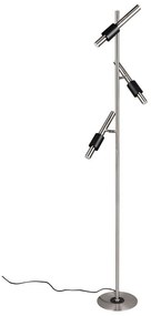 Czarna/w kolorze srebra lampa stojąca LED (wysokość 150 cm) Ikaris – Trio Select