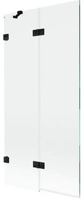 Mexen Lunar parawan nawannowy 2-skrzydłowy lewy 90 x 150 cm, transparent, czarny - 897-090-100-70-00-L