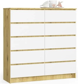 Komoda z szufladami do pokoju dziecięcego dąb artisan + biały A7-L78