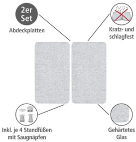 Zestaw 2 szklanych płyt na kuchenkę Wenko Transparent