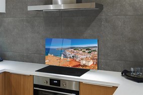 Panel szklany do Kuchni Miasto Pomiędzy Morzem a Górami