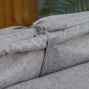 outsunny leżak wykonany z technorattanu z regulowanym baldachimem w kolorze szarym