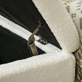 HOMCOM Tapicerowana ławka do sypialni z miejscem do przechowywania, wytrzymała do 120kg, 102x45x46cm, Kremowobiały