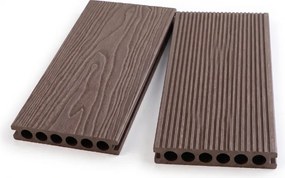Deski tarasowe WPC, profil komorowy, 140 × 25 × 2850 mm, 4 szt., kawowa