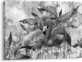 Obraz - Graffiti z flamingami (70x50 cm)