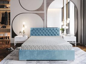 Niebieskie łóżko w stylu glamour 6 rozmiarów S2-L89