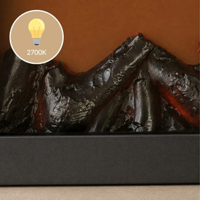 Kominek dekoracyjny LED, metalowy, 10 x 57 x 25 cm