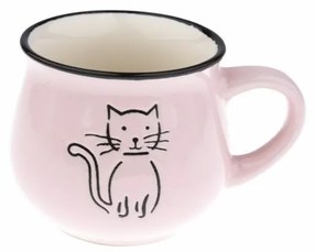 Kubek ceramiczny Cat 230 ml,  różowy