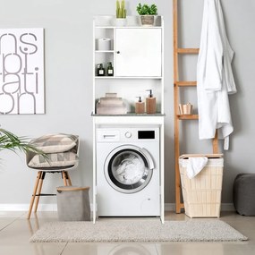 Biała wysoka szafka nad pralkę/WC 58x173 cm Laundry – Tomasucci