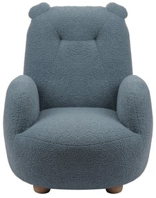 Niebieski fotel dziecięcy z materiału bouclé Rocky – Vipack