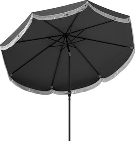 Outsunny Parasol Ogrodowy Ø269 cm, Ochrona UV Parasol Ośmiokątny na Balkon, Ochrona Przed Słońcem dla Ogrodu, Ciemnoszary