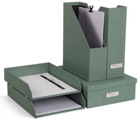 Zielone kartonowe organizery zestaw 5 szt. na dokumenty Holger Canvas Paper Laminate – Bigso