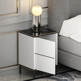 Stolik nocny Imaj White Marble