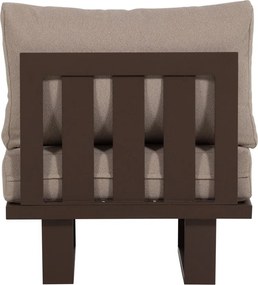 Brązowy metalowo-tapicerowany fotel ogrodowy Bear – WOOOD