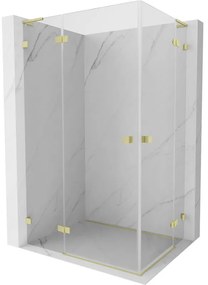 Mexen Lunar L Duo kabina prysznicowa uchylna lewa 120 x 95 cm, transparent, złota szczotkowana - 834L-120L-095P-55-00