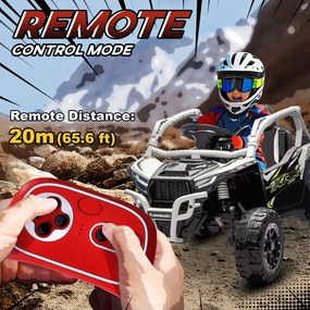 AIYAPLAY 12V Elektryczny pojazd terenowy dla dzieci, pilot, światła LED, muzyka, klakson, dla dzieci w wieku 3-8 lat, Szary