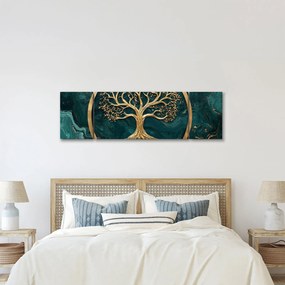 Obraz – Złote drzewo życia w marmurze (170x50 cm)