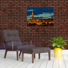 Obraz oświetlonego budynku (70x50 cm)
