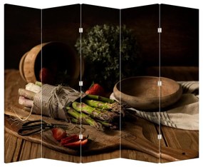 Parawan - Szparagi na stole (210x170 cm)