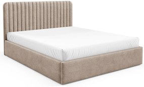 Ciemnobeżowe łóżko z pikowanym zagłówkiem 3 rozmiary A4-H99