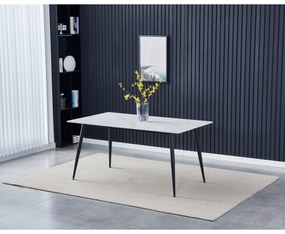 Stół do jadalni 160 x 90 cm, biały marmur