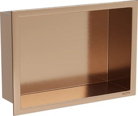 Mexen X-Wall-R półka wnękowa z kołnierzem 30 x 20 cm, miedź szczotkowana - 19C0302010