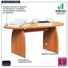 Skandynawski owalny stolik kawowy woskowy brąz W3-S17