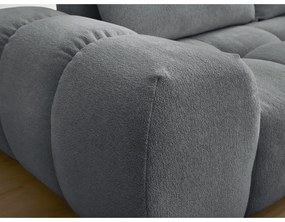 Ciemnoszara rozkładana/ze schowkiem sofa z tkaniny szenilowej 278 cm Everest – Bobochic Paris