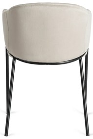 Krzesło Tapicerowane do Salonu INNES 2 Szare Welurowe Nowoczesne Loft