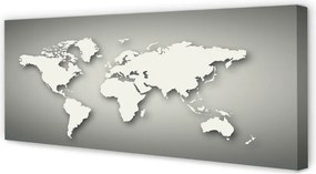 Obraz na płótnie Biała Mapa na Szarym Tle