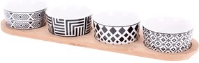 Zestaw do serwowania przekąsek, 4 miseczki, porcelana