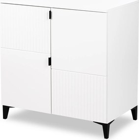 Biała komoda do pokoju dziecka Mia Mini, z wzorem lameli
