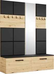 Masseno Garderoba MODULO 161,2/204/40 cm do Przedpokoju Nowoczesna Dąb Artisan