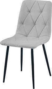 Jasnoszare krzesło do kuchni LIBRA z czarnymi nogami