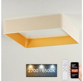 Brilagi-LED Ściemnialna oprawa VELVET SQUARE LED/36W/230V Wi-Fi Tuya+pilot kremowa