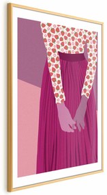 Plakat Truskawkowa pani 60x90 cm z ramą złotą z marginesem ARTGEIST B