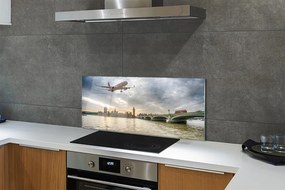 Szklany Panel Samolot w Białych Chmurach