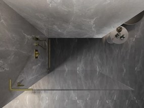 Mexen Lunar L ścianka prysznicowa Walk-in lewa 100 x 200 cm, transparent 8 mm, złota szczotkowana - 830L-100-000-55-00-L