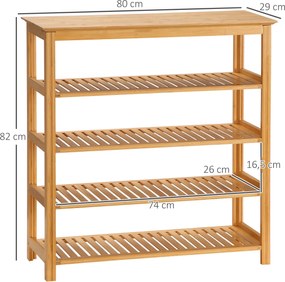 HOMCOM Półka na buty, stojak na buty z 5 poziomami, organizer na buty do przedpokoju, kolor naturalny