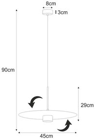 Wisząca duża czarna lampa G0-Z50