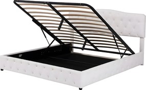 Łóżko 180x200cm z ekoskóry - z regulowanym wezgłowiem - Białe