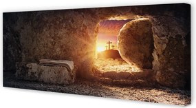 Duży obraz na płótnie Jaskinia, Krzyże i Słońce
