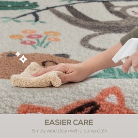 HOMCOM Fleece-Dywan z Wzorem Dżungli, łatwy w pielęgnacji, Kremowy+Bunt