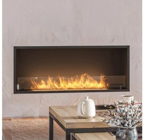 InFire - Wbudowany BIO kominek 49,4x124,4 cm 6kW czarny